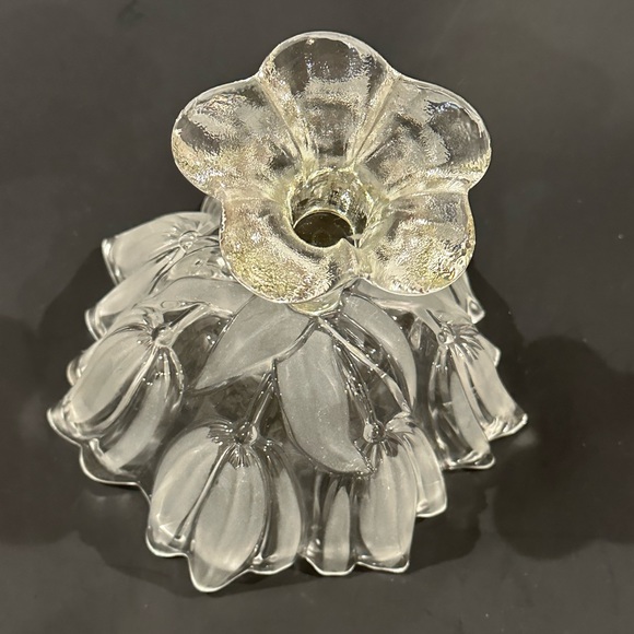 Mikasa Crystal Pedestal Tulips Satin Frosted Glass Footed Bowl 7" - Picture 5 of 9